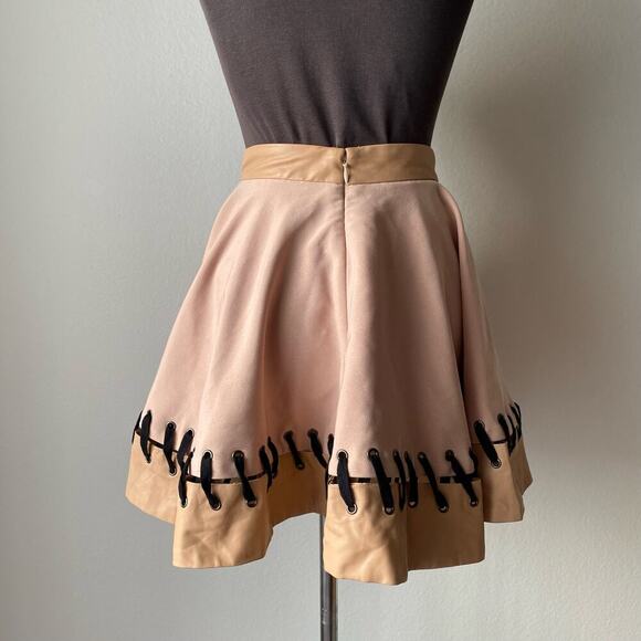 Cameo S leather flare mini‎ skirt NWOT - Picture 5 of 7